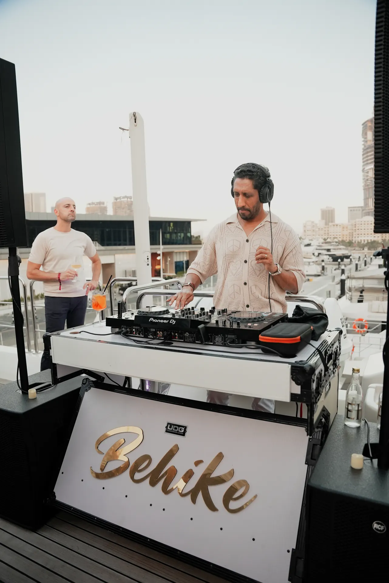 Behike DJ booth, golden hour