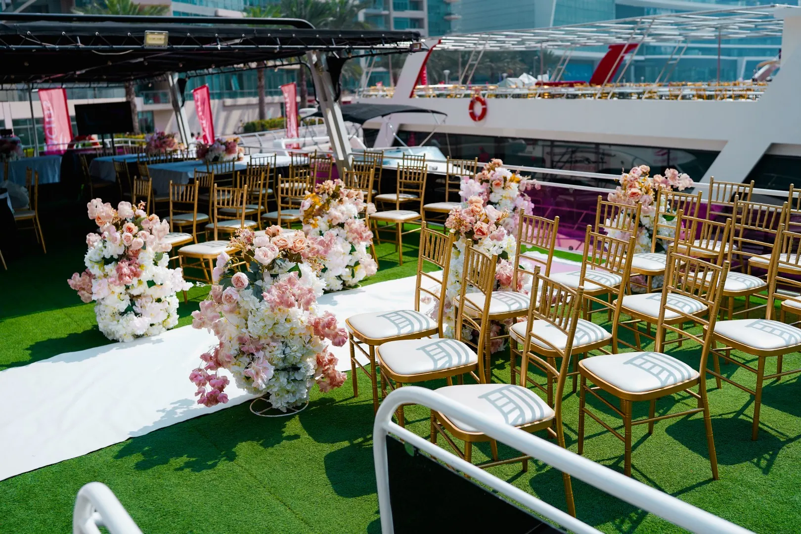 Wedding aisle setup
