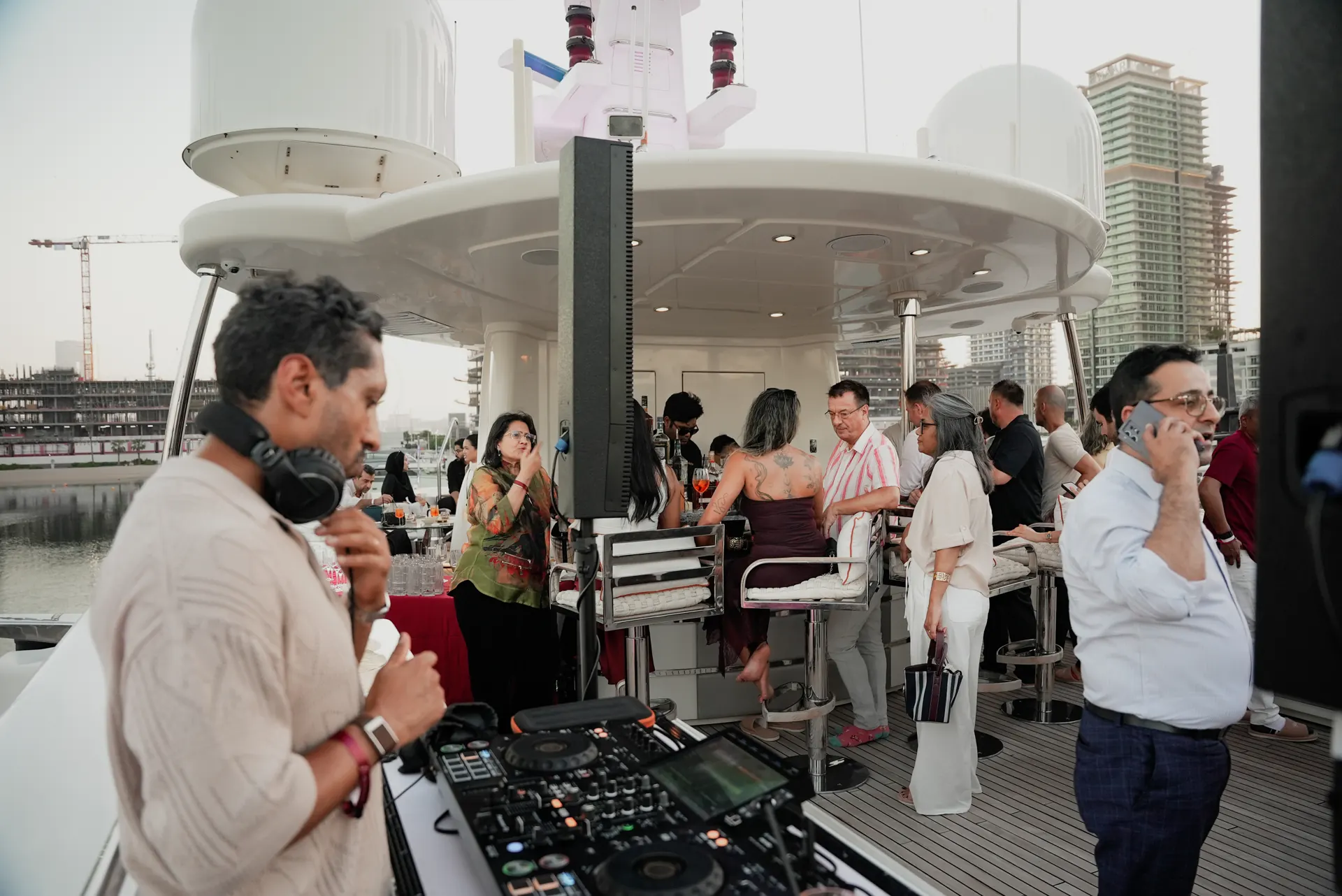 DJ with crowd building