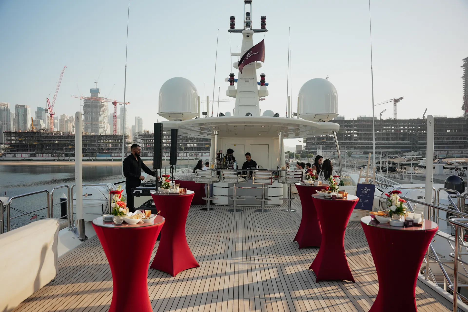 Sky deck reception setup