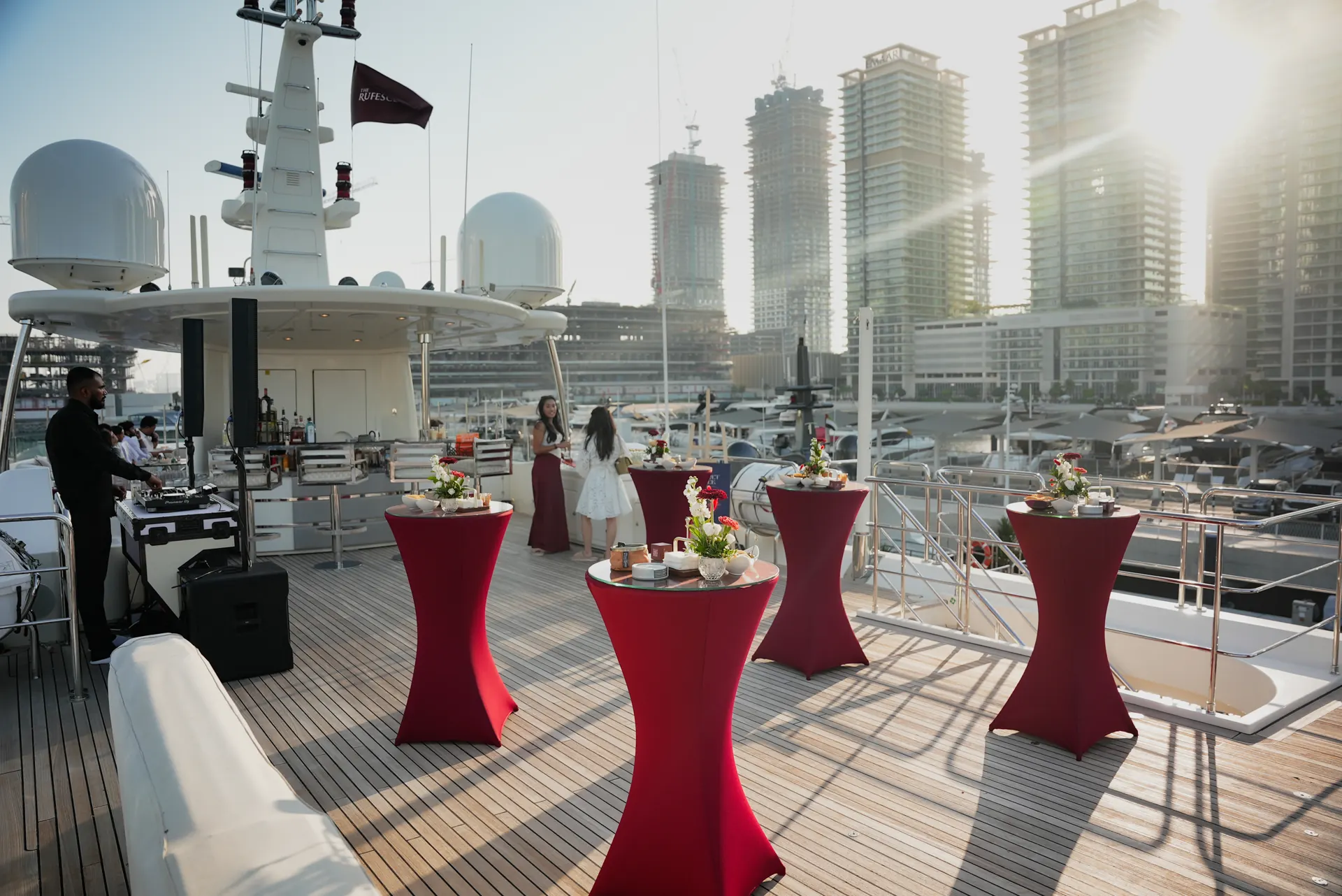 Golden-hour deck
